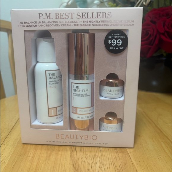 BEAUTYBIO P.M. Best Sellers 4 Step Nighttime Routine 4 pc Gift Set SEALED~NEW